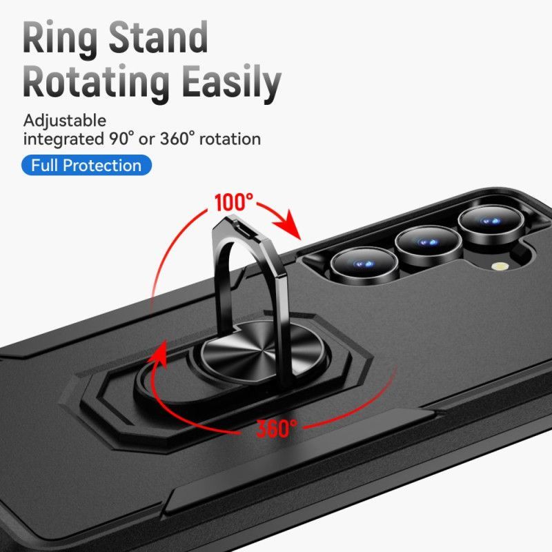 Coque Samsung Galaxy S25 FE Anneau-Support Effet Métal