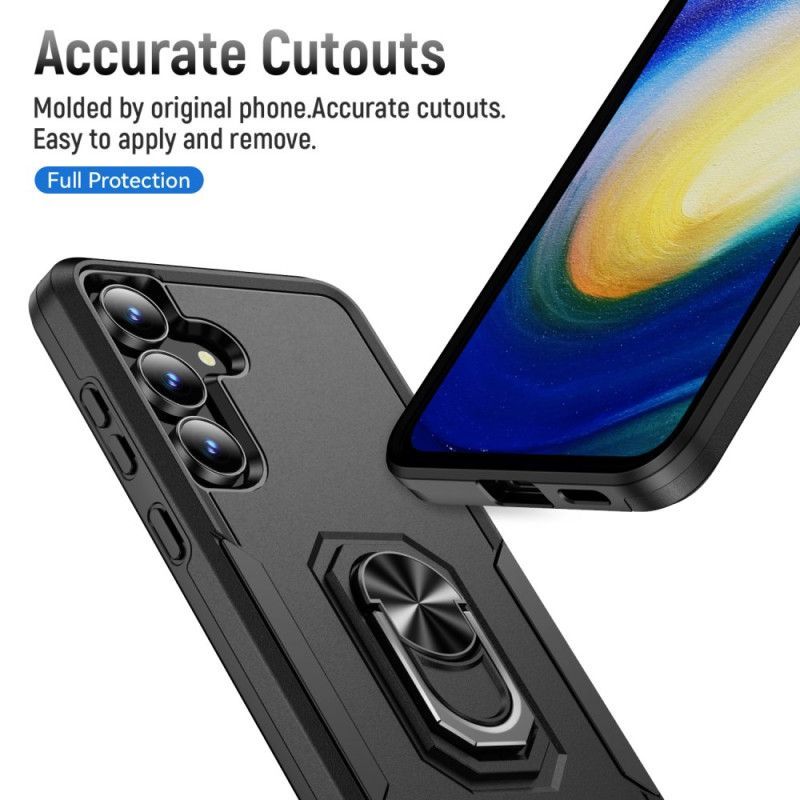 Coque Samsung Galaxy S25 FE Anneau-Support Effet Métal