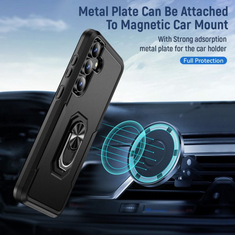 Coque Samsung Galaxy S25 FE Anneau-Support Effet Métal