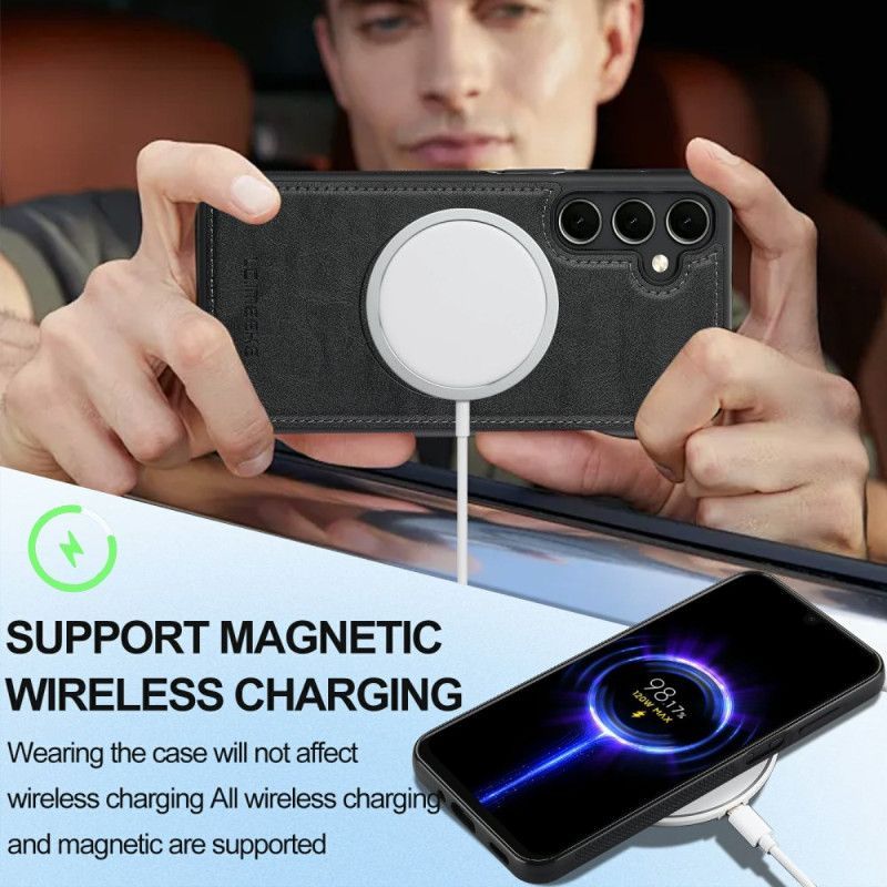 Coque Samsung Galaxy S25 FE Compatible MagSafe Style Cuir