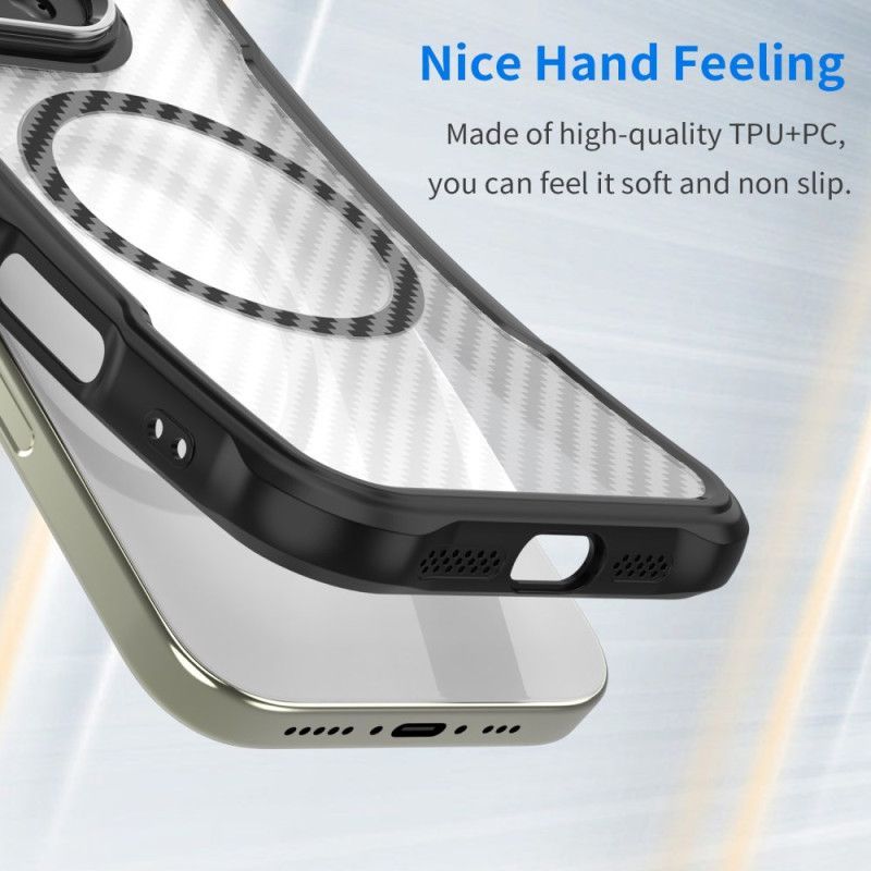 Coque Samsung Galaxy S25 FE Compatible MagSafe Texture Fibre Carbone