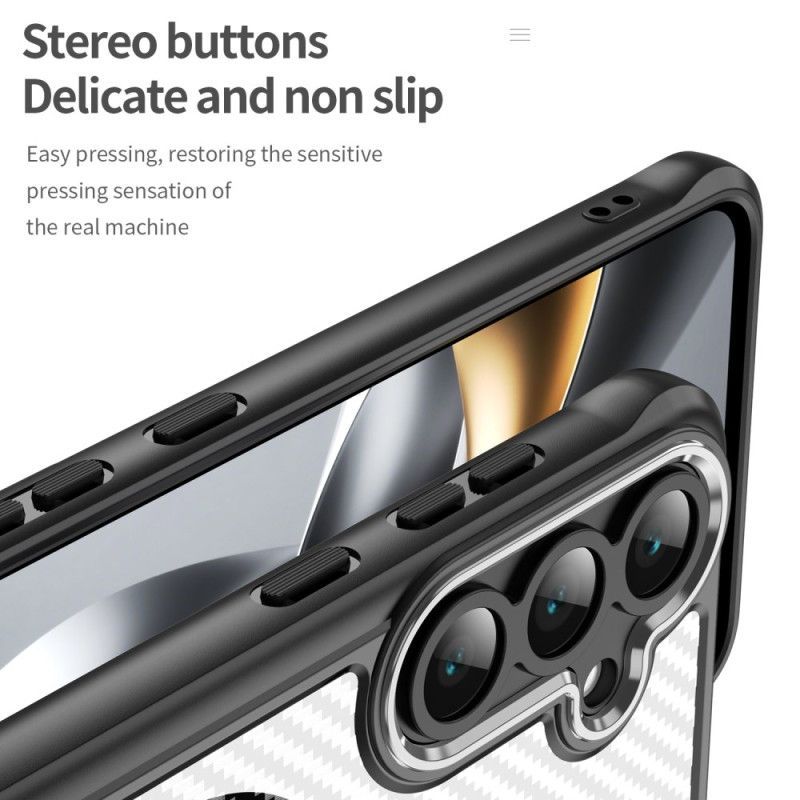 Coque Samsung Galaxy S25 FE Compatible MagSafe Texture Fibre Carbone