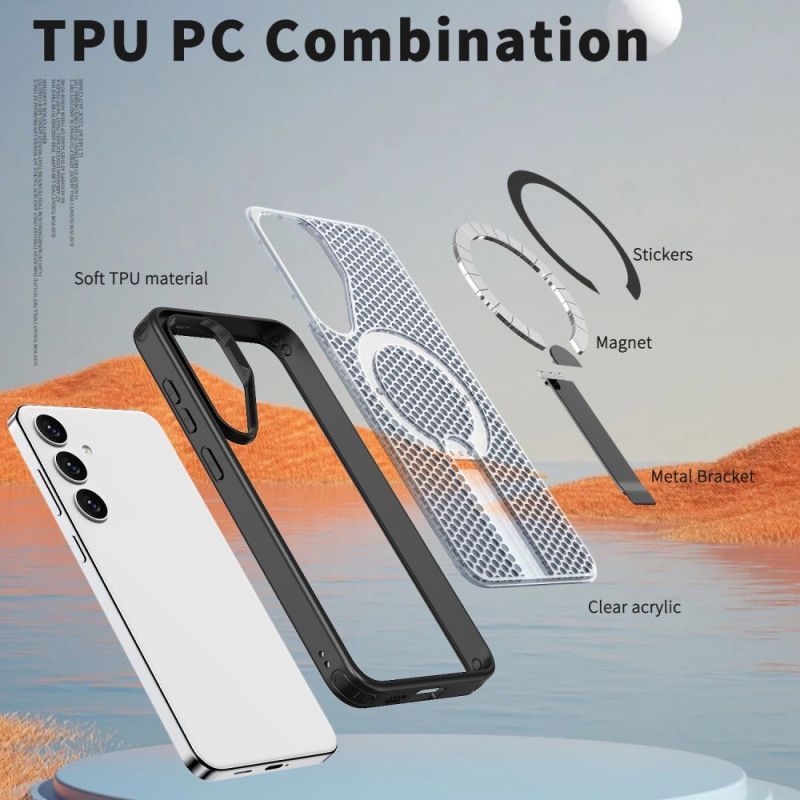 Coque Samsung Galaxy S25 FE MagSafe avec support Design Texturé