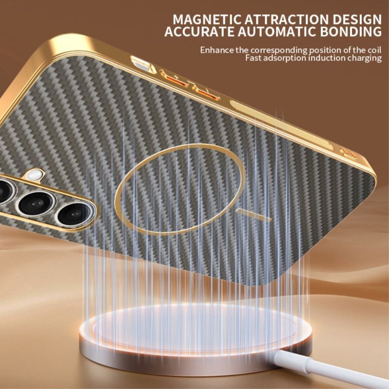 Coque Samsung Galaxy S25 FE MagSafe Design Fibre Carbone