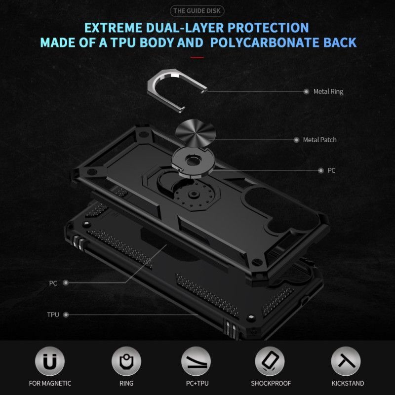 Coque Samsung Galaxy S25 FE Robuste avec Anneau-Support Rotatif à