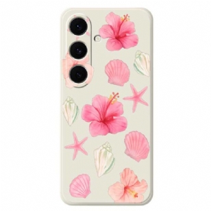 Coque Samsung Galaxy S25 FE Silicone Fleurs et Coquillages