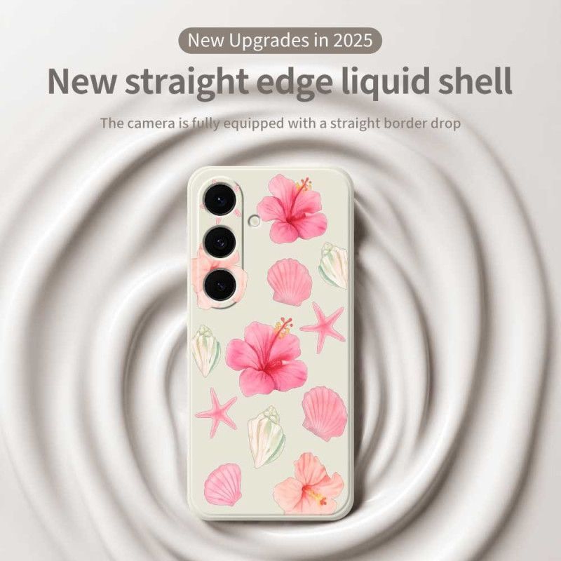 Coque Samsung Galaxy S25 FE Silicone Fleurs et Coquillages