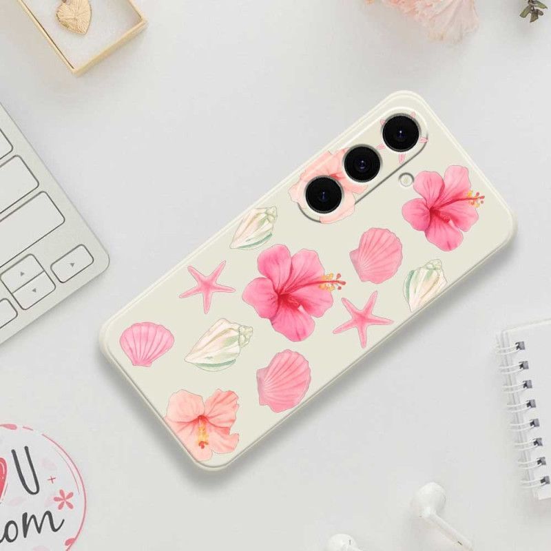 Coque Samsung Galaxy S25 FE Silicone Fleurs et Coquillages