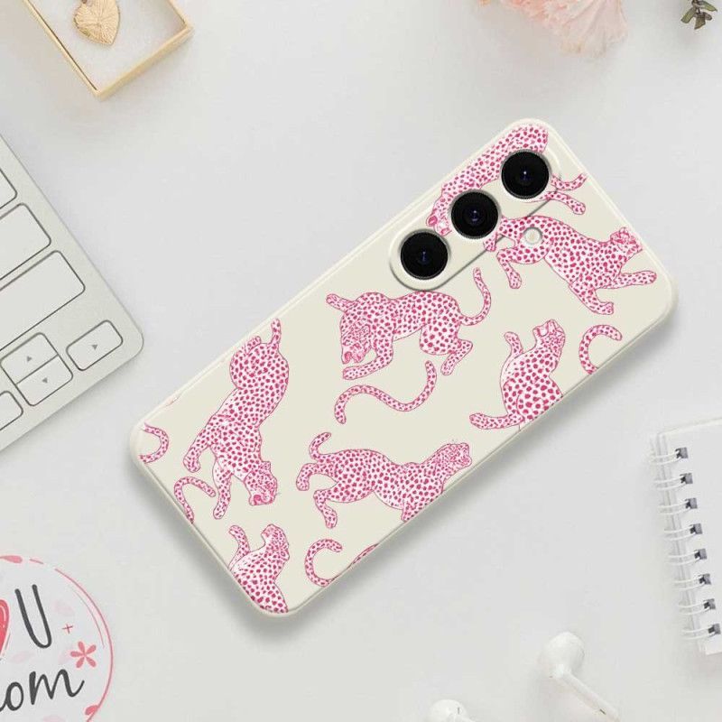 Coque Samsung Galaxy S25 FE Silicone Léopard Rose