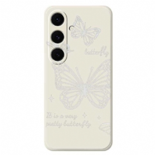 Coque Samsung Galaxy S25 FE Silicone Papillon Blanc