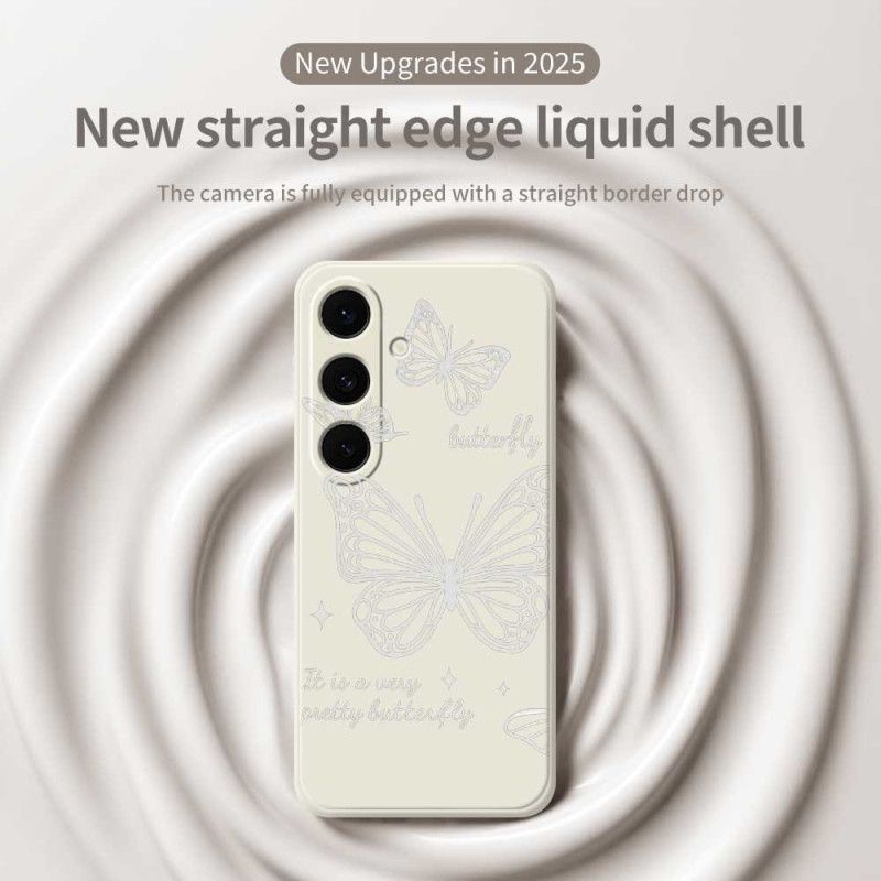 Coque Samsung Galaxy S25 FE Silicone Papillon Blanc