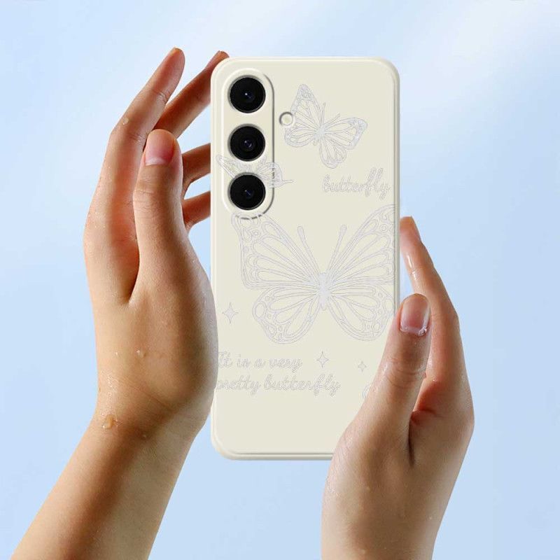 Coque Samsung Galaxy S25 FE Silicone Papillon Blanc