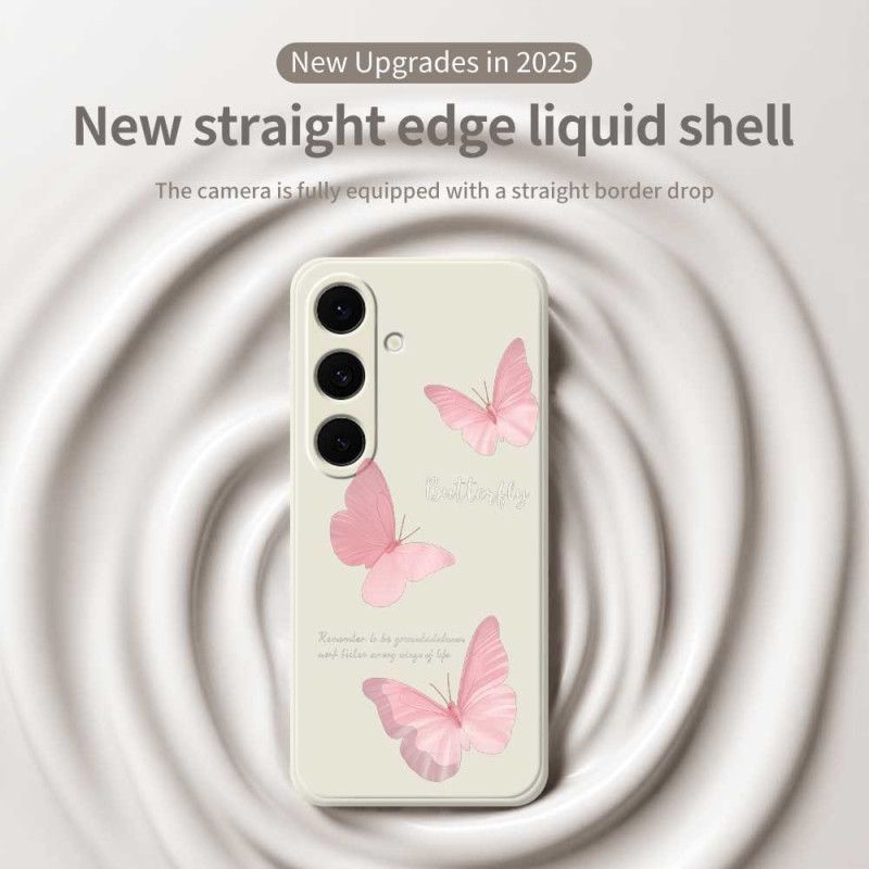 Coque Samsung Galaxy S25 FE Silicone Papillons Roses