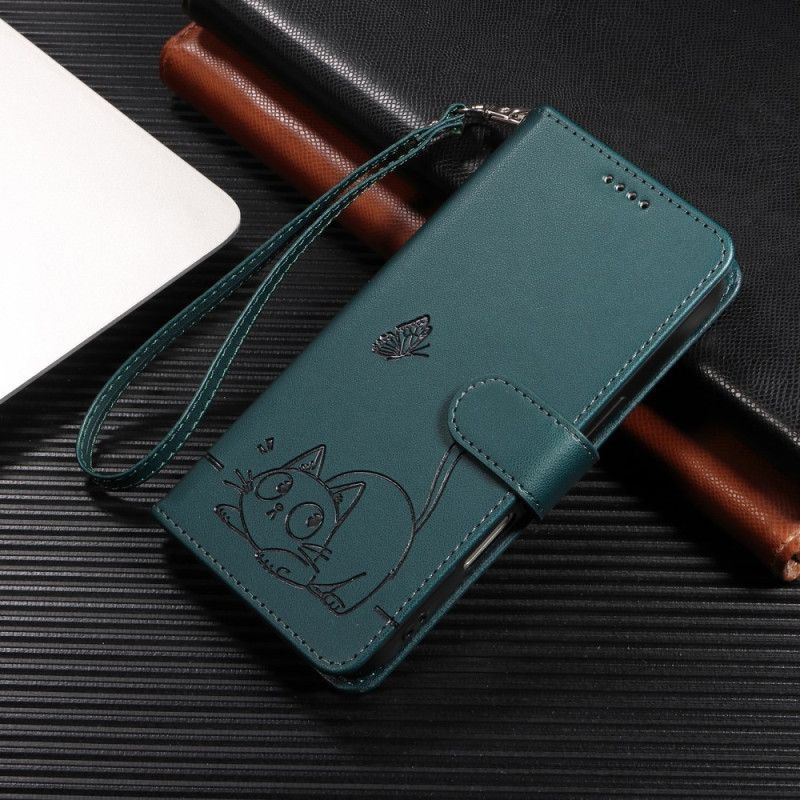 Housse Samsung Galaxy S25 FE Empreinte Chat à Lanière