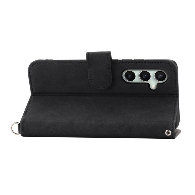 Housse Samsung Galaxy S25 FE Empreinte Dentelle avec Lanière et Bandoulière