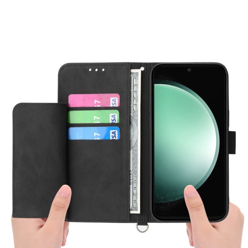 Housse Samsung Galaxy S25 FE Empreinte Dentelle avec Lanière et Bandoulière