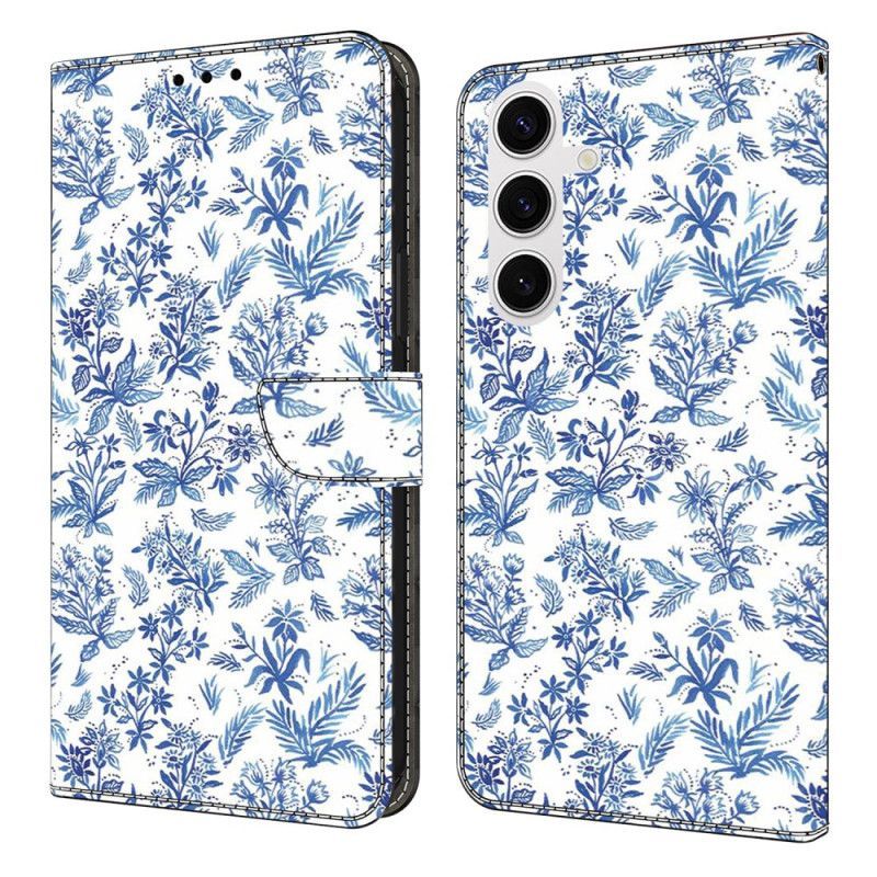Housse Samsung Galaxy S25 FE Fleurettes Bleues