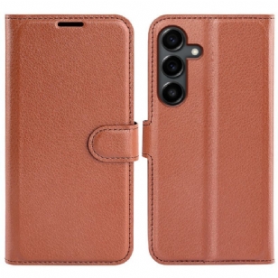 Housse Samsung Galaxy S25 FE Simili Cuir Litchi
