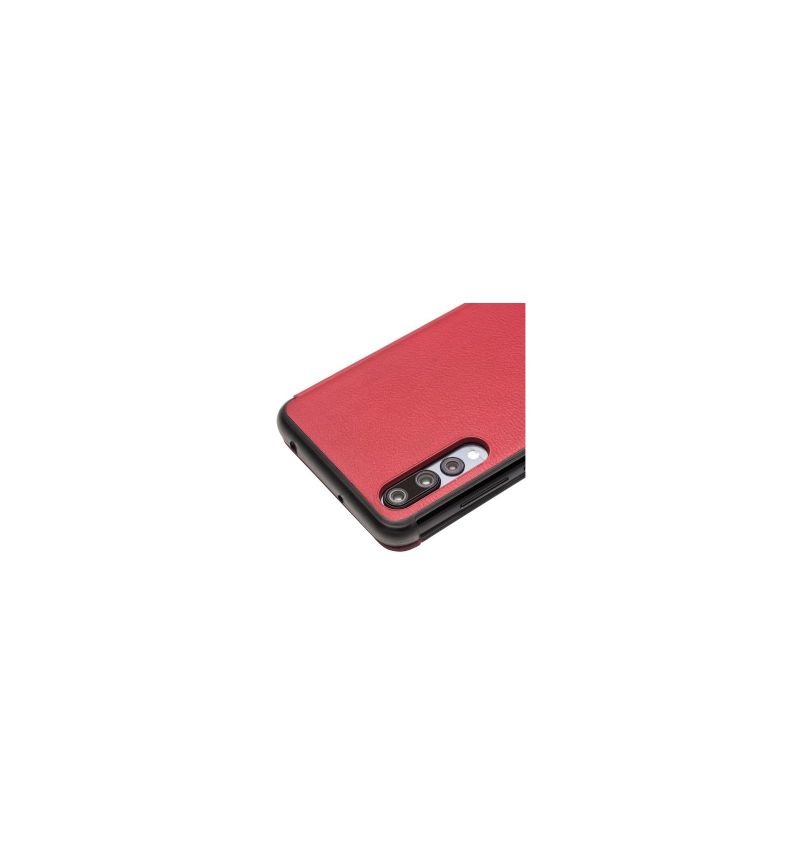 Housse Huawei P20 Pro en cuir avec fenêtre - Rouge