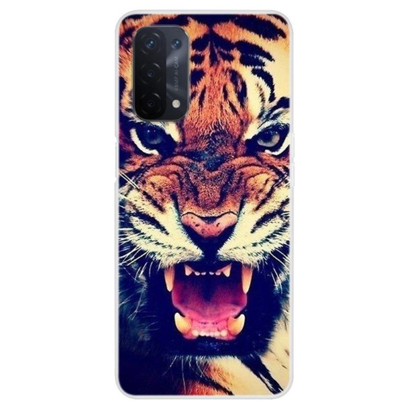 Coque Oppo A54 5G / A74 5G Tigre Féroce