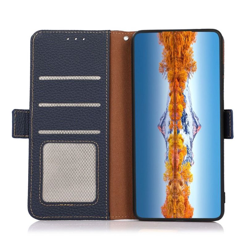 Housse Oppo A54 5G / A74 5G Cuir Brillant Grainé KHAZNEH