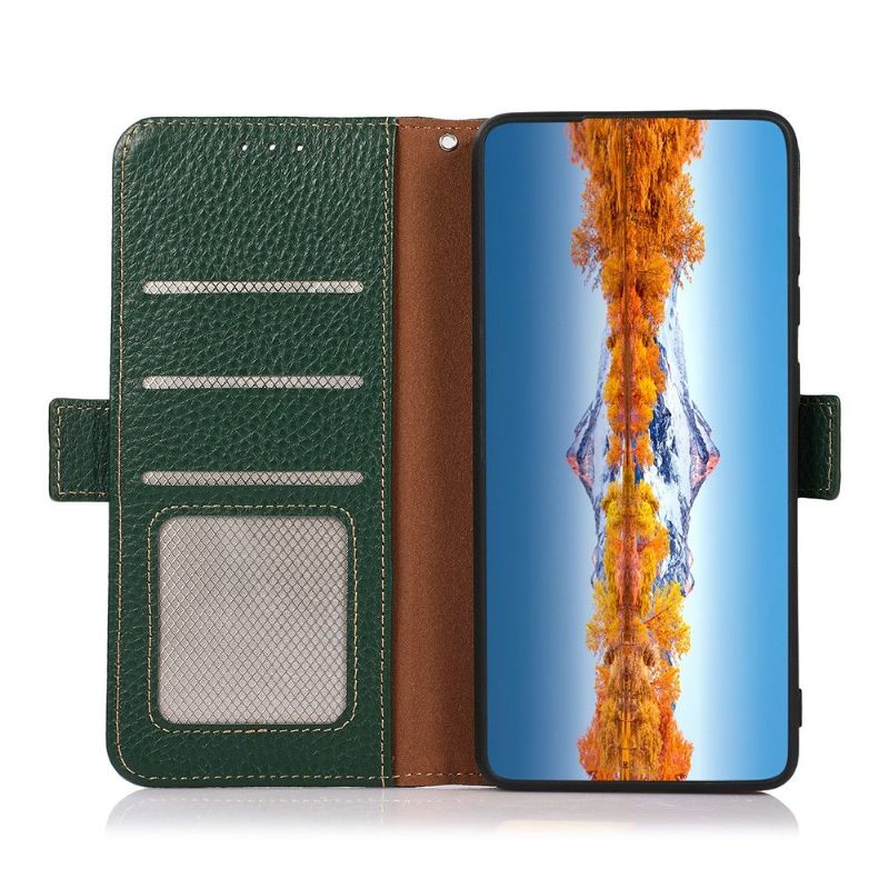 Housse Oppo A54 5G / A74 5G Cuir Brillant Grainé KHAZNEH