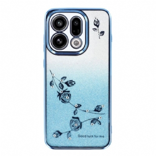 Coque Oppo Find X9 5G Fleurs et Paillettes KADEM
