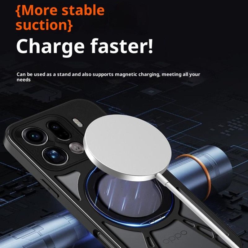 Coque Oppo Find X9 5G Support Magnétique Rotatif et Dissipation Thermique