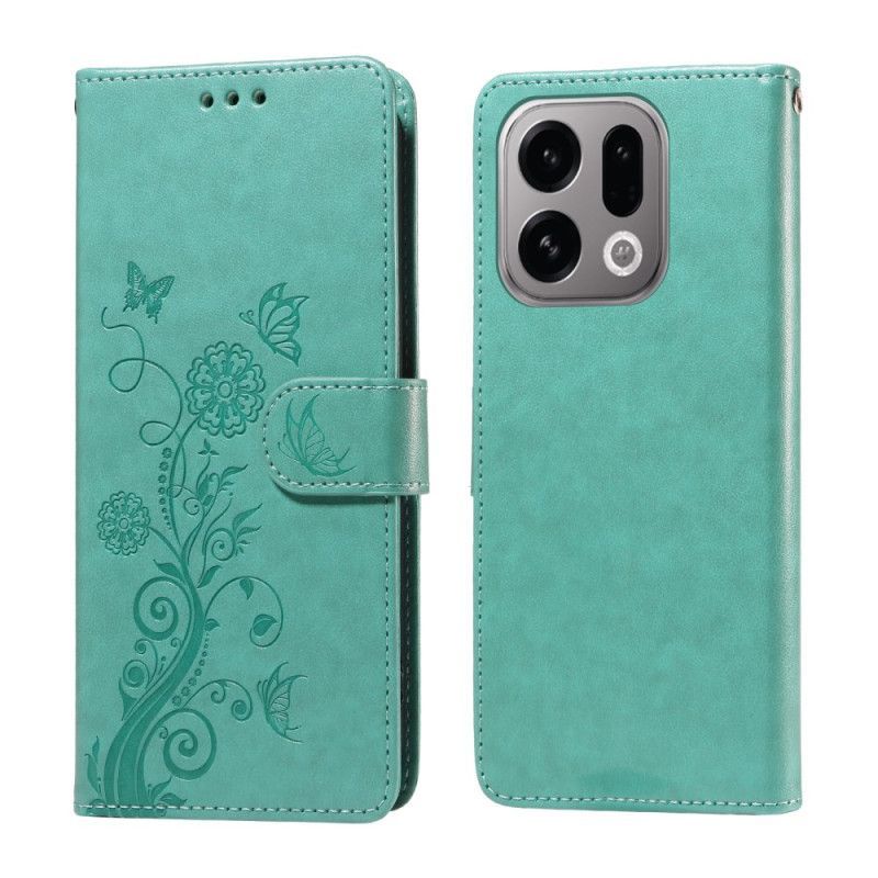 Housse Oppo Find X9 5G Motif Papillon Floral
