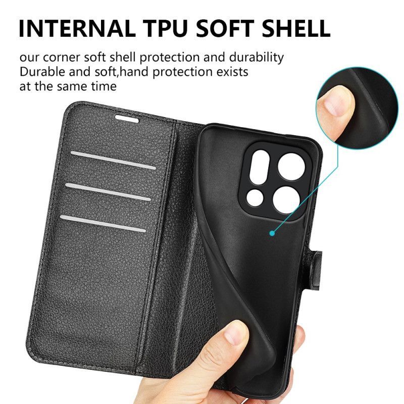 Housse Oppo Find X9 5G Siimili Cuir Litchi