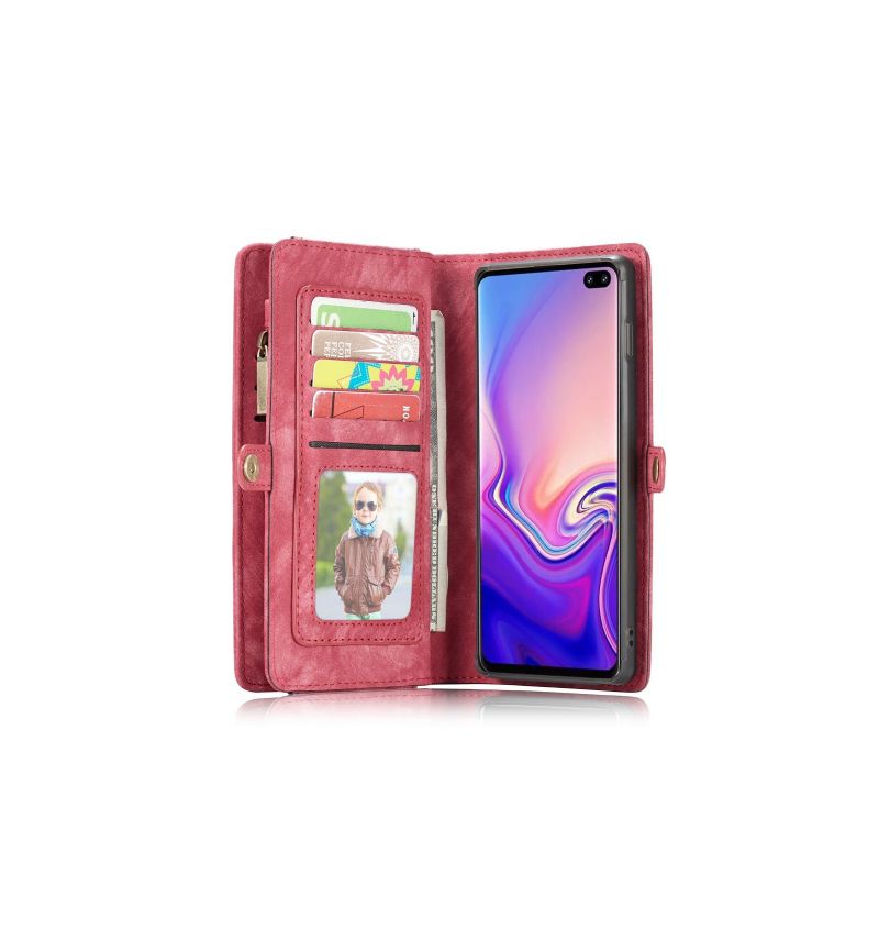 Samsung Galaxy S10 - Coque et étui portefeuille 2-en-1 - Rouge