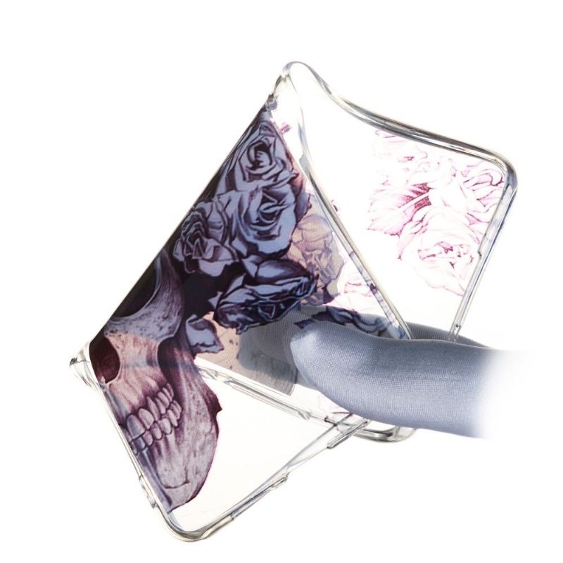 Samsung Galaxy S10 - Coque transparente Skull flowers