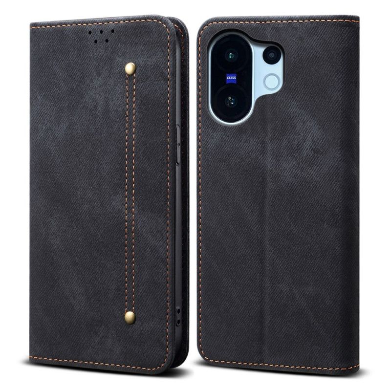Flip Cover Vivo X200 FE Tissu Jeans
