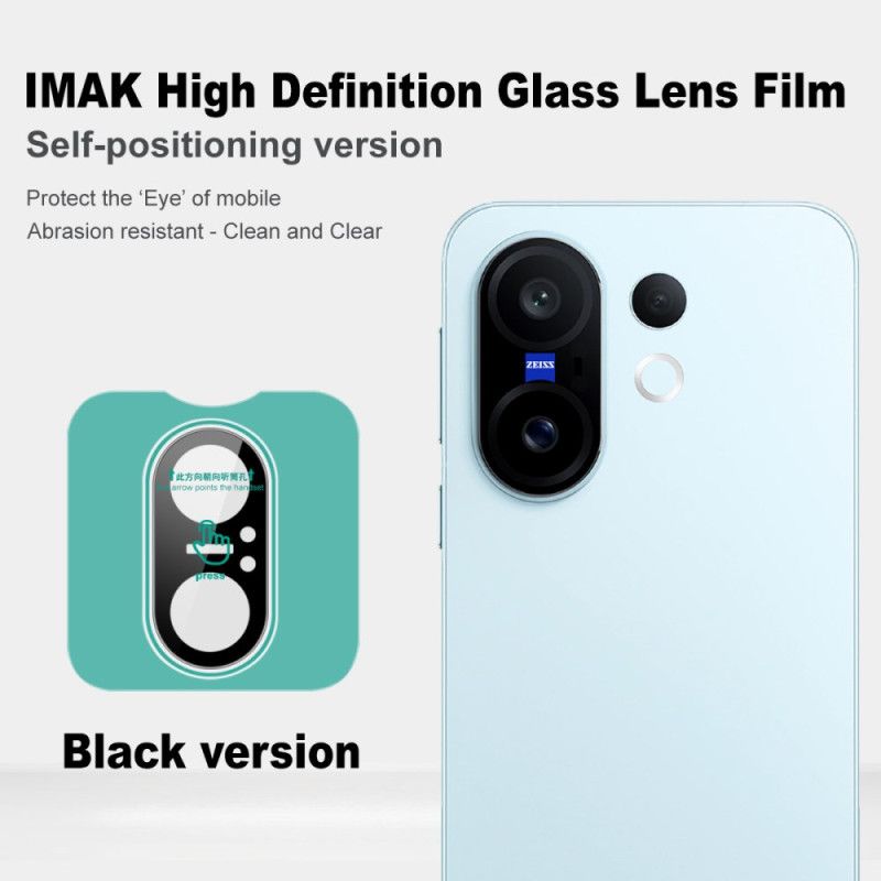 Lentille de Protection en Verre Trempé pour Vivo X200 FE Cadre de Positionnement Automatique (version noire)