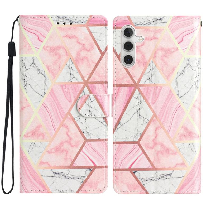 Housse Samsung Galaxy A15 5G Marbre Rose à Lanière