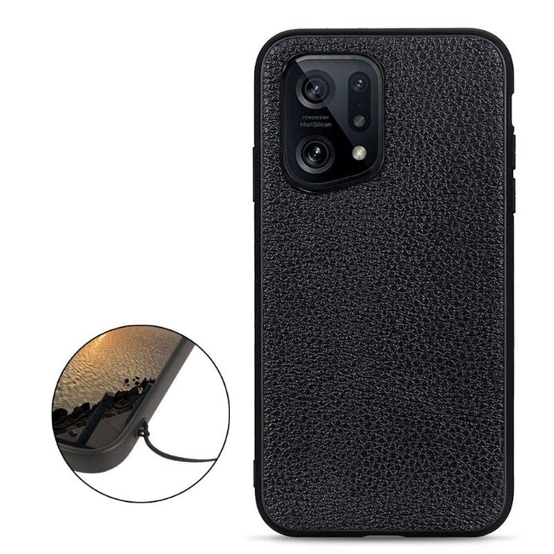 Coque Oppo Find X5 Cuir Grainé