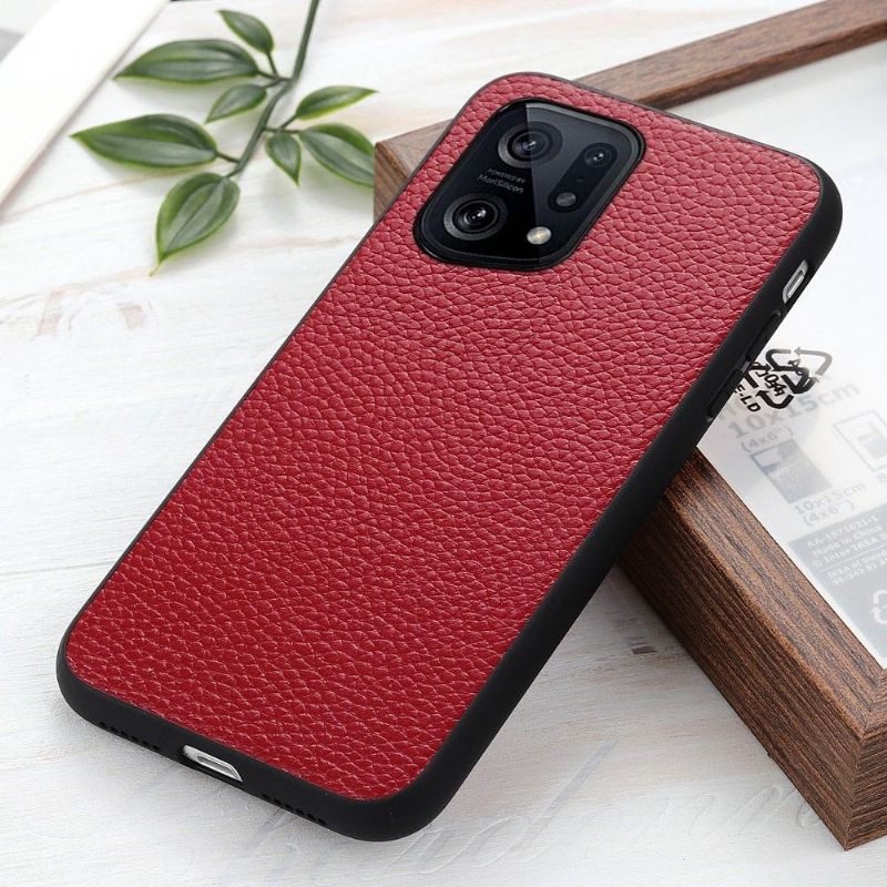 Coque Oppo Find X5 Cuir Grainé