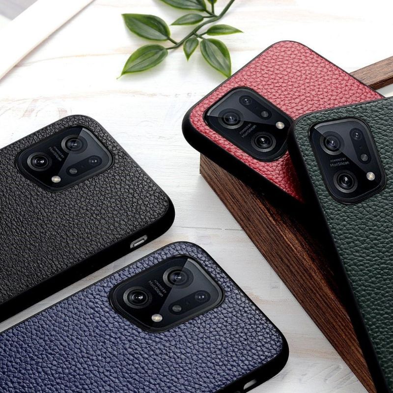 Coque Oppo Find X5 Cuir Grainé