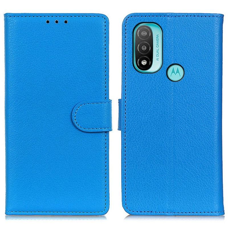 Housse Moto E40 / E30 / E20 Traditionnellement Litchi