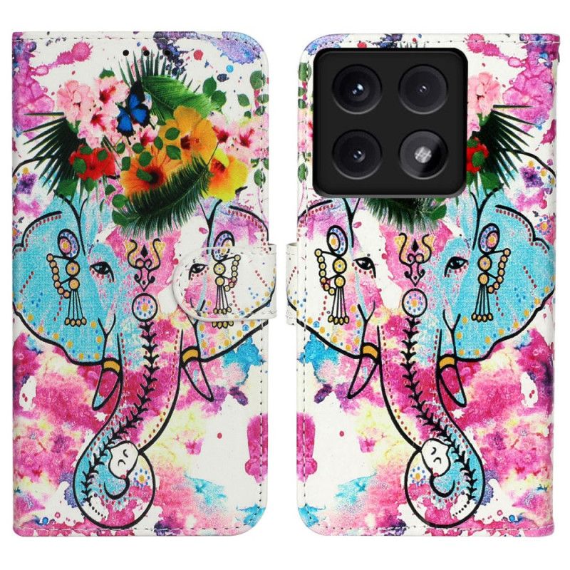 Housse Xiaomi 14T Éléphant Fleuri Premium