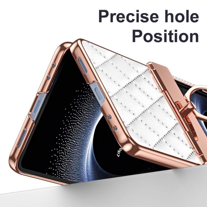 Coque Samsung Galaxy Z Flip 7 Anneau-Support et Décoration Strass