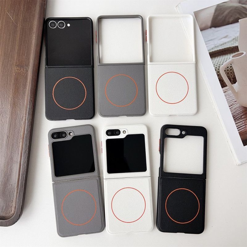 Coque Samsung Galaxy Z Flip 7 Compatible MagSafe Anneau Orange