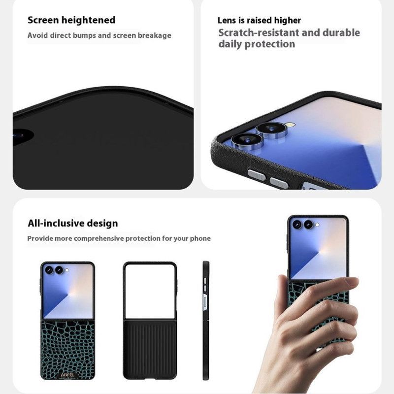 Coque Samsung Galaxy Z Flip 7 Compatible MagSafe Texture Crocodile ABEEL