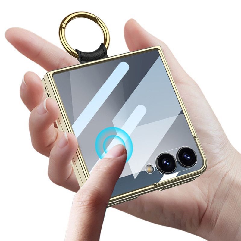 Coque Samsung Galaxy Z Flip 7 Design Matelassé avec Anneau-Support