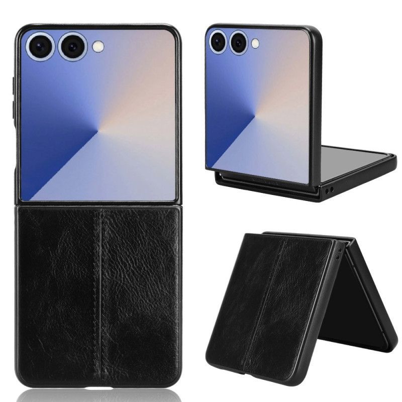 Coque Samsung Galaxy Z Flip 7 Effet Cuir Couture