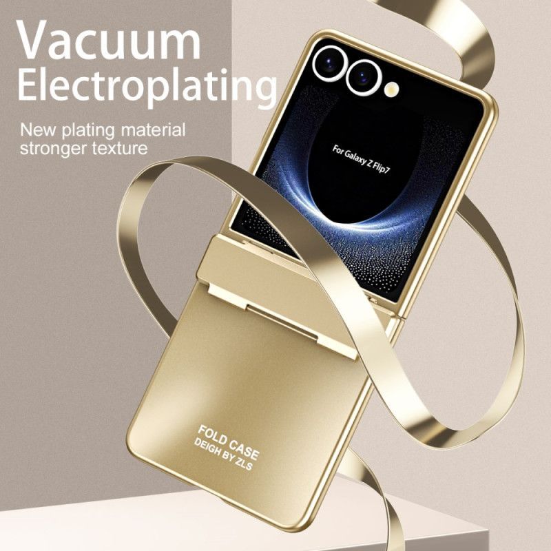 Coque Samsung Galaxy Z Flip 7 Effet Métal avec Protection Écran