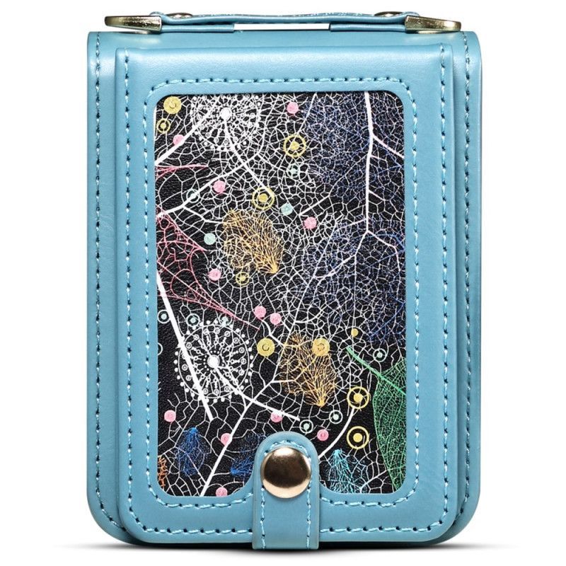 Coque Samsung Galaxy Z Flip 7 FE / Z Flip 6 Porte-Cartes et Bandoulière Marbré