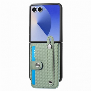 Coque Samsung Galaxy Z Flip 7 Fibre Carbone Porte-Cartes