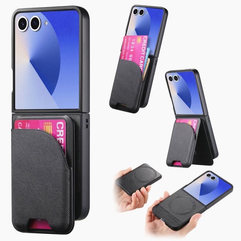 Coque Samsung Galaxy Z Flip 7 Magnétique avec Support et Porte-Cartes détachable