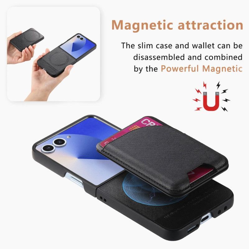 Coque Samsung Galaxy Z Flip 7 Magnétique avec Support et Porte-Cartes détachable